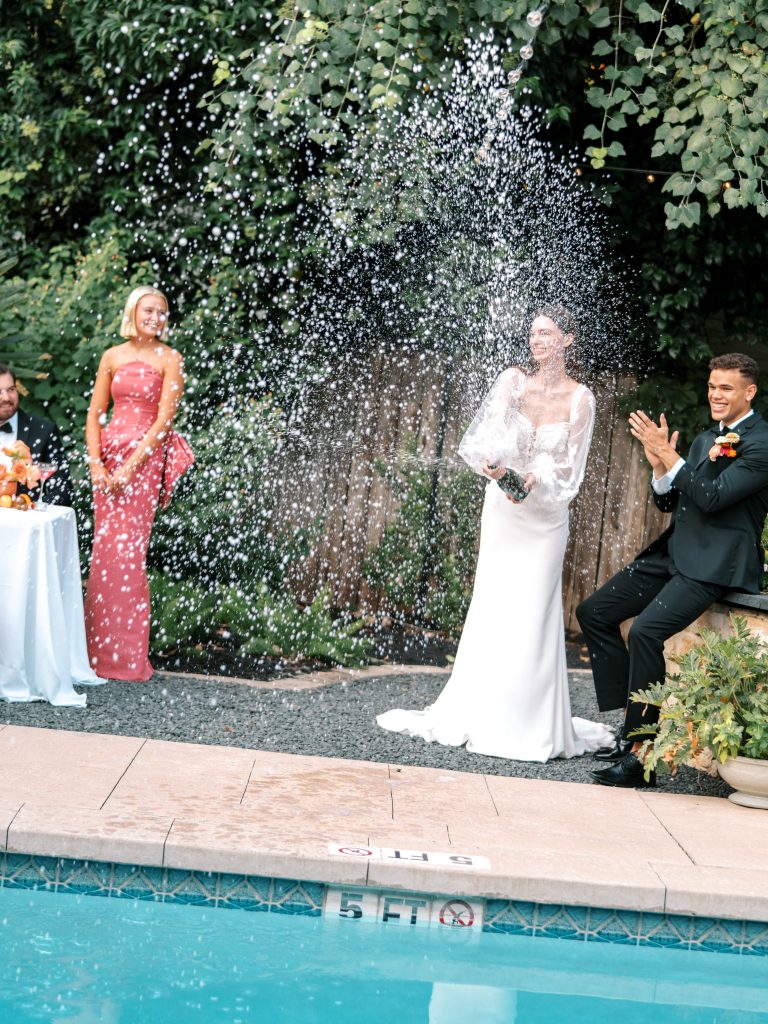 Bride and Groom Celebrate Wedding at Sophie's Gasthaus